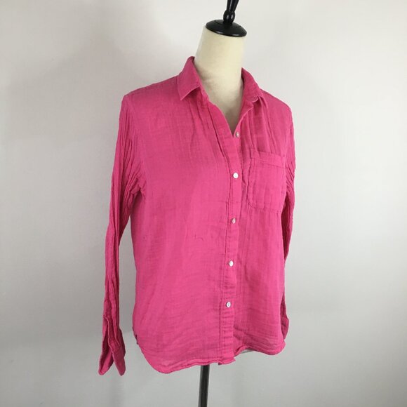RAILS Hibiscus ELLIS Breezy Lightweight Cotton Gauze Long Sleeve Button Shirt - Picture 4 of 10